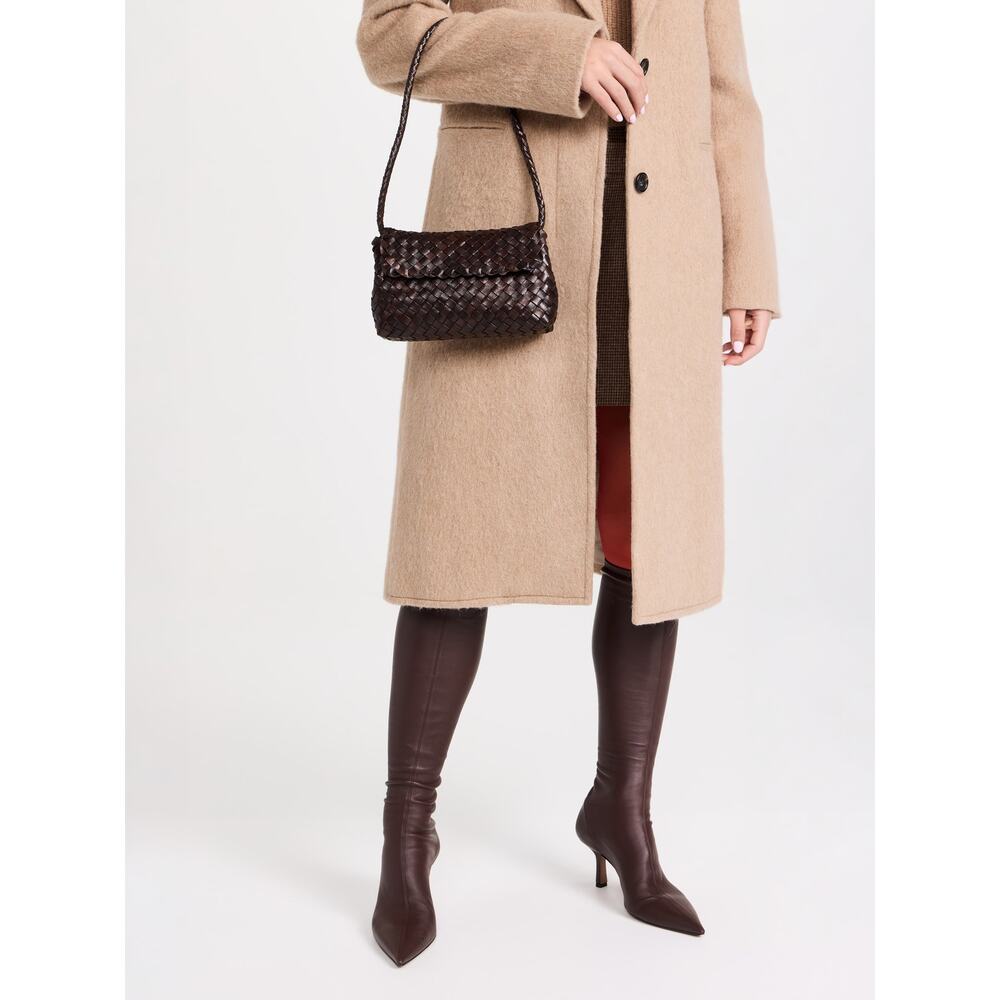 Loeffler Randall Billie Woven Leather Shoulder Bag Chocolate NWT - Picture 4 of 9